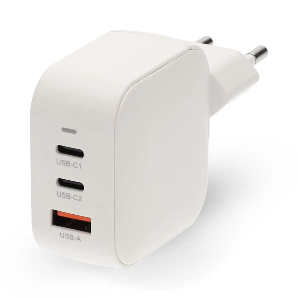 NEDIS síťová nabíječka/ 70 W/ PD 3.0/ rychlé nabíjení/ 1.5 / 2.25 / 2.5 / 3.0 / 3.5 A/ USB-A/ 2x USB-C/ bílá