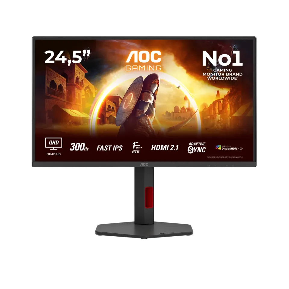 AOC Gaming/Q25G4SR/24,5"/IPS/QHD/300Hz/0,3ms/Černá/3R