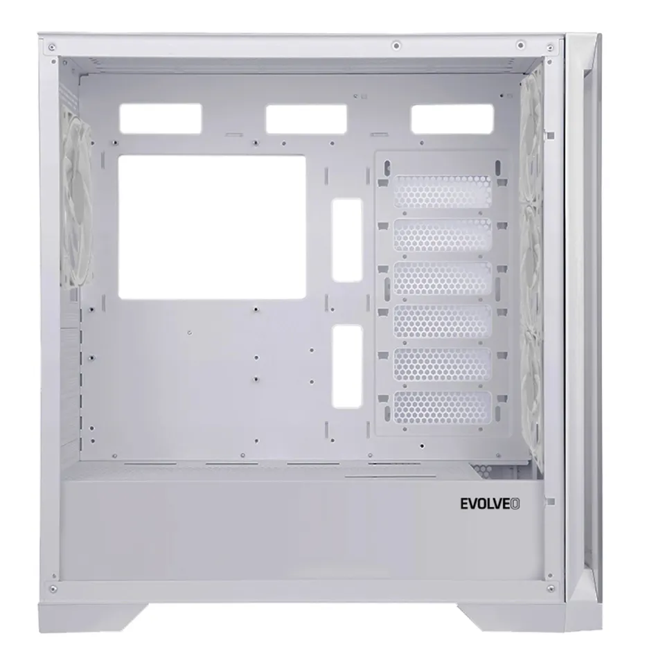 EVOLVEO Ptero Q2G, skříň ATX, 4x ARGB ventilátor, čelní+boční panel sklo, bílá