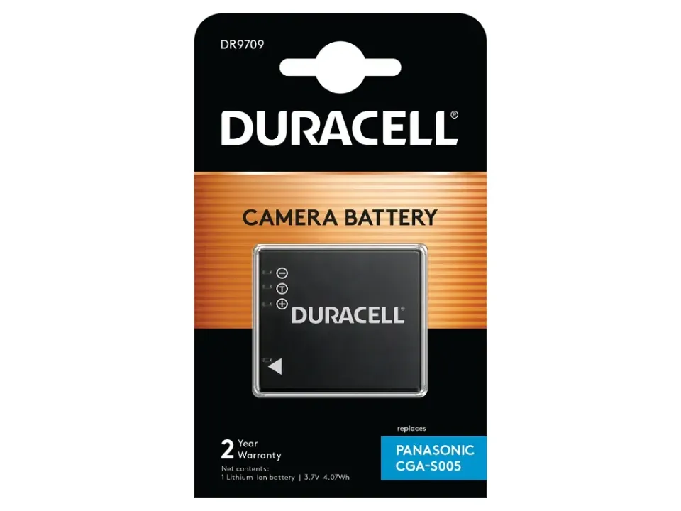 DURACELL Baterie - DR9709 pro Panasonic DMC-FS1, černá, 1050 mAh, 3.7V