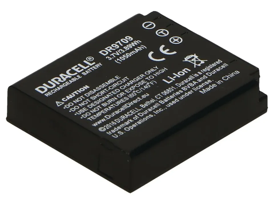 DURACELL Baterie - DR9709 pro Panasonic DMC-FS1, černá, 1050 mAh, 3.7V