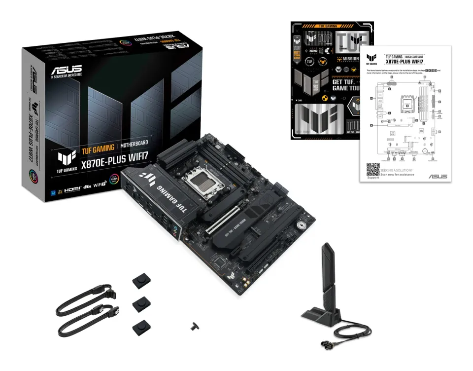 ASUS MB Sc AM5 TUF GAMING X870E-PLUS WIFI7, AMD X870E, 4xDDR5, 2xUSB-C 4.0, 1xHDMI