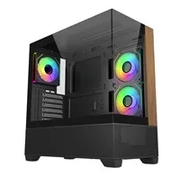 Cooler Master case Elite 690 Wood, ATX, Průhledná bočnice, 3x 120mm ARGB Fan, Černá