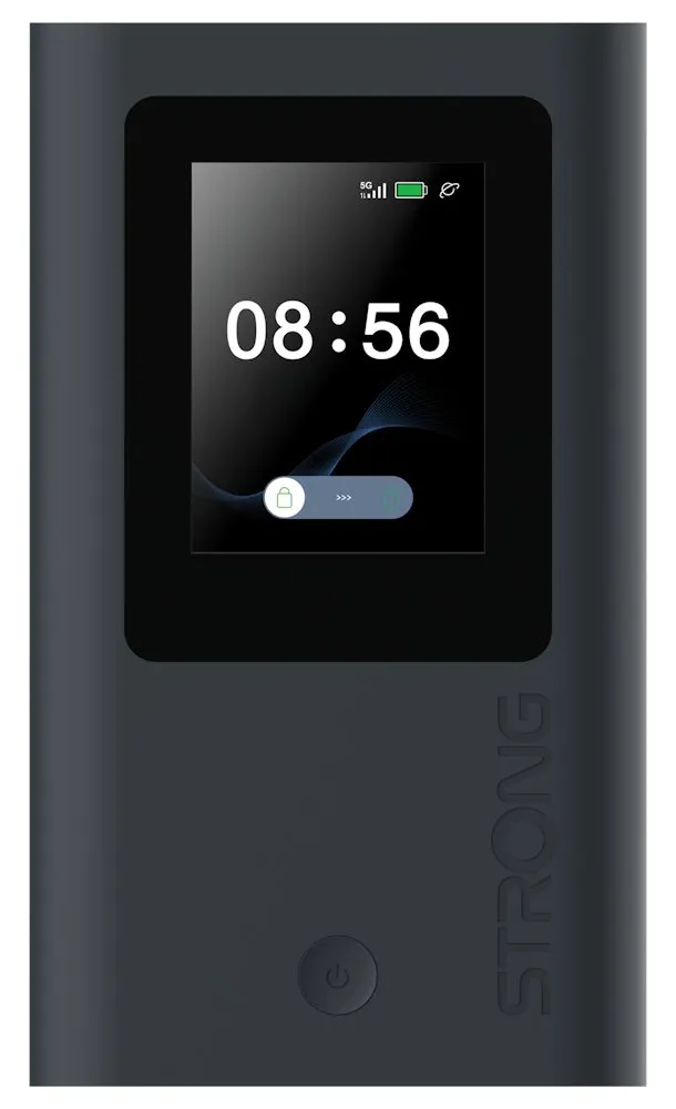 STRONG 5G MIFI AX1800/ Wi-Fi standard 802.11ax/ 574 Mbps@2.4 GHz/ 1201Mbps@5GHz/ 1x nano SIM slot/ 1x USB-C/ černý