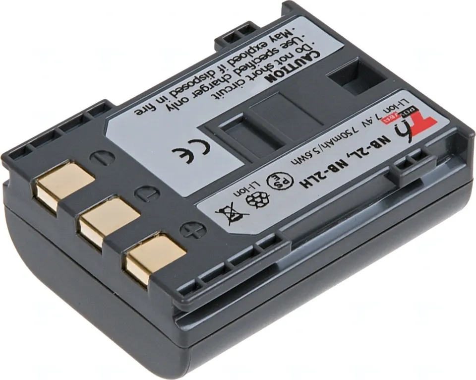 Baterie T6 Power Canon NB-2L, NB-2LH, BP-2LH, 750mAh, 5,5Wh, šedá