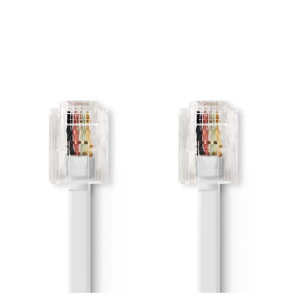 Nedis TCGL90200WT20 - Telefonní Kabel | RJ11 Zástrčka - RJ11 Zástrčka | Plochý |