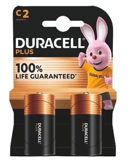 Duracell MN1400B2 Duracell Plus C Size 2 Pack