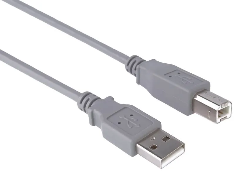 PremiumCord Kabel USB 2.0, A-B, 5m, barva šedá
