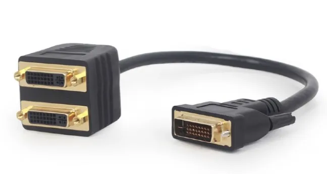 GEMBIRD A-DVI-2DVI-01 Adaptér/rozdvojka DVI-D samec na 2× DVI-D samice – 0,3 m,