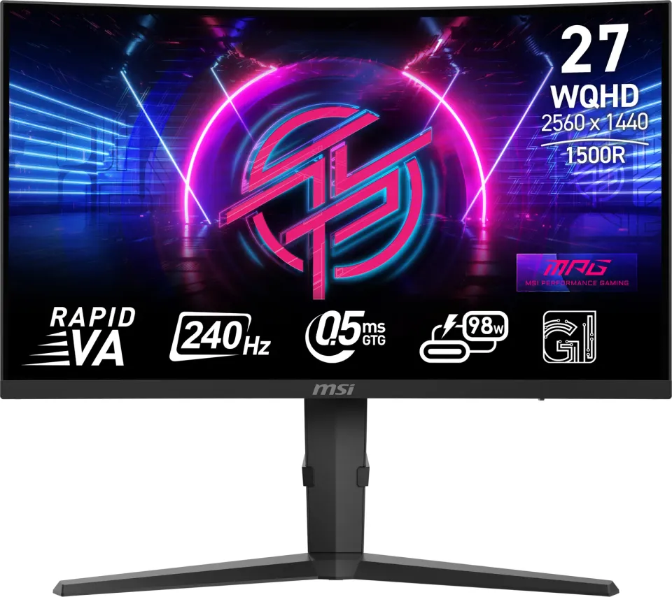 MSI Gaming monitor MPG 275CQRXF 27" Rapid VA zakřivený/2560x1440 WQHD/240Hz/0,5m