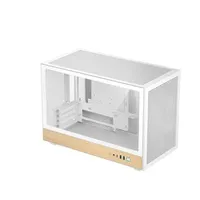 DEEPCOOL Case CH260 WOOD WH, mATX, Průhledná bočnice, bílo-dřevěná
