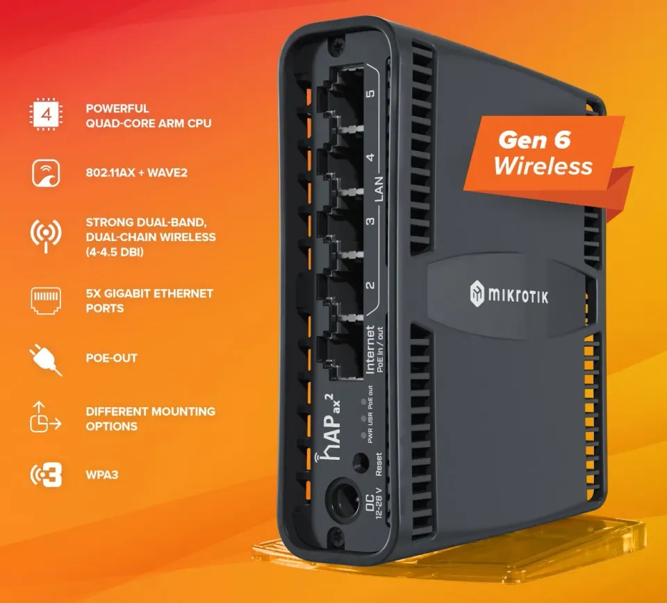MIKROTIK C52iG-5HaxD2HaxD-TC, hAP ax2 WIFI6