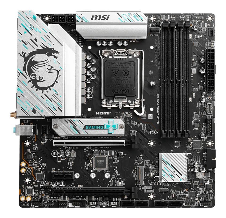 MSI MB Sc LGA1700 B760M GAMING PLUS WIFI, Intel B760, 4xDDR5, 2xDP, 2x HDMI, mATX