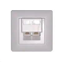 Zásuvka UTP 2x RJ45 Cat6, duální svorkovnice, pod omítku
