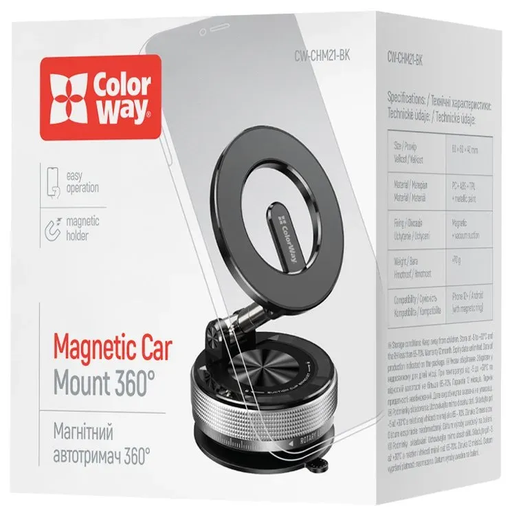 COLORWAY magnetický držák do auta s MagSafe 360° na mobilní telefon