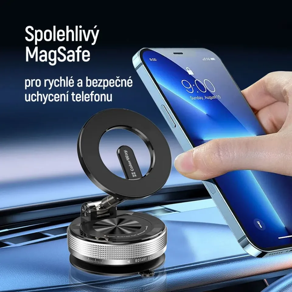 COLORWAY magnetický držák do auta s MagSafe 360° na mobilní telefon