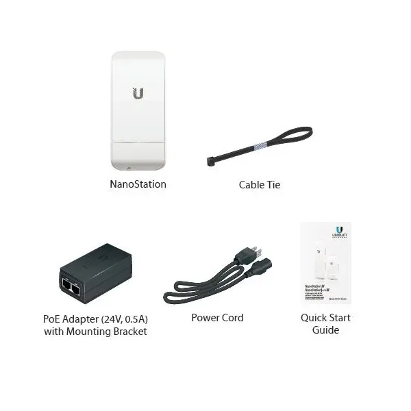 Ubiquiti NanoStation M5 - AP/client 5GHz, anténa 16dBi MIMO2x2, airMAX, 2x RJ45, PoE 24V