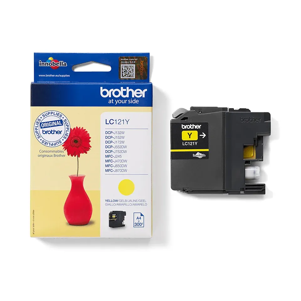 Brother LC-121Y (inkoust yellow,300 str.@ 5% draft)