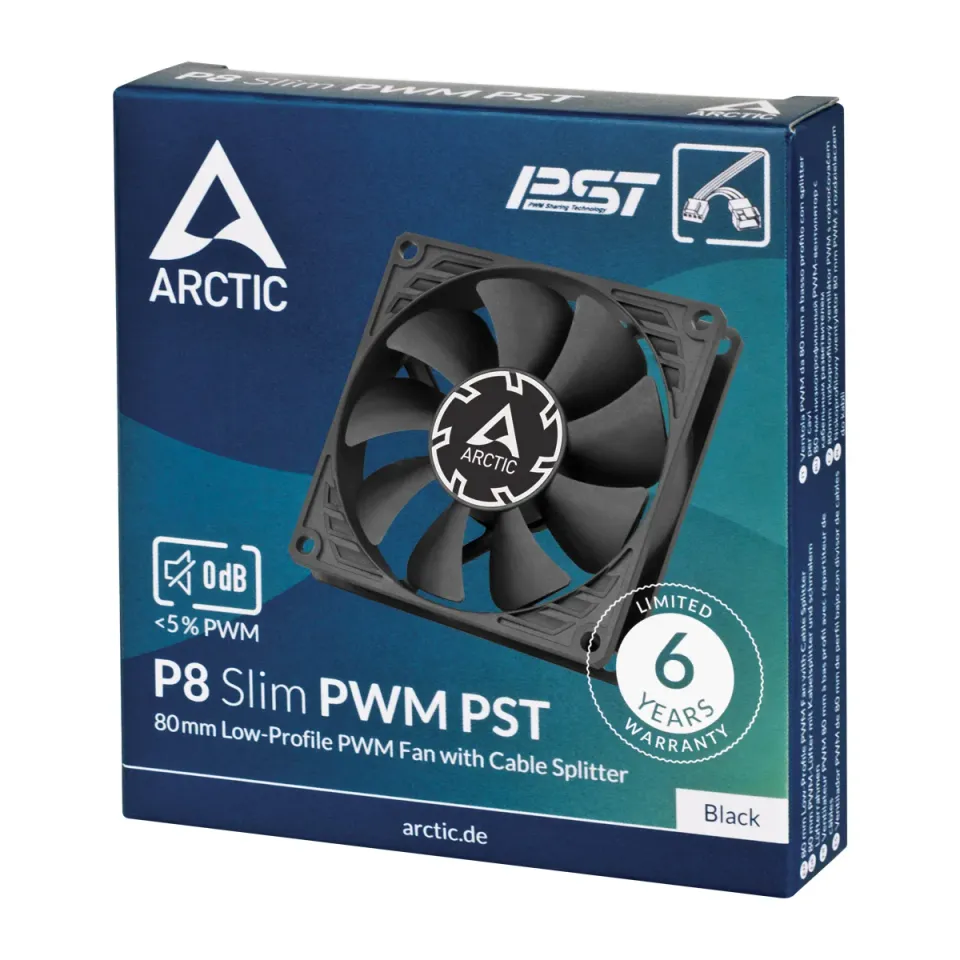 ARCTIC P8 SLIM PWM PST ventilátor - 80mm