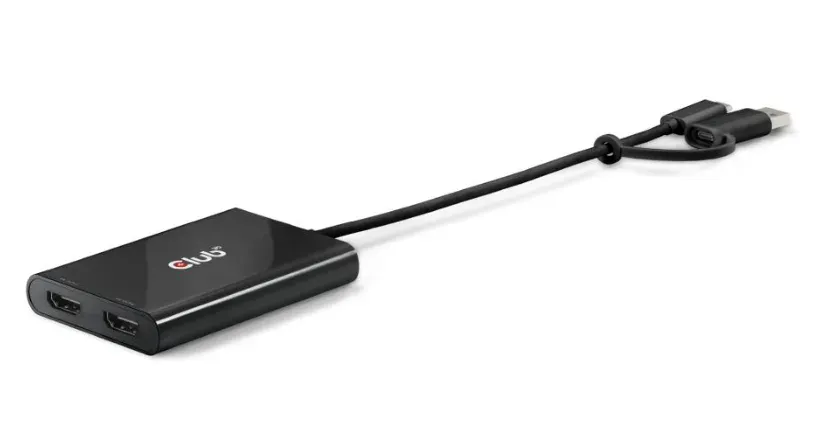 Club3D Video rozbočovač USB-C/A na 2xHDMI 2.0, Dual Monitor, 4K60Hz (M/F)