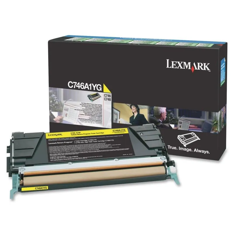 Lexmark C746, C748 Yellow Return Program Toner Cartridge (7K) (C746A1YG)