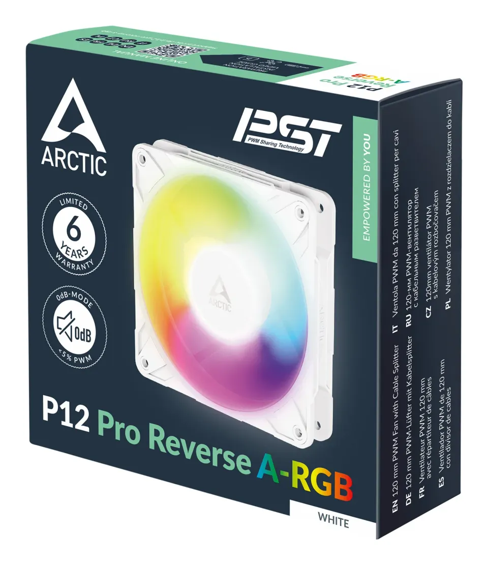 ARCTIC P12 Pro A-RGB Reverse ventilátor - 120mm, white