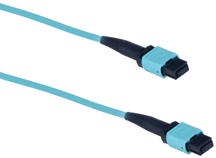 Masterlan optický MPO patch cord, MPOupc/MPOupc, female, MM, OM3, 12 vláken, Typ B, 2m