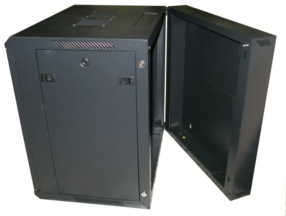 XtendLan 9U/600x550, na zeď, dvoudílný, skleněné dveře (WD-9U-65-BLACK-P)