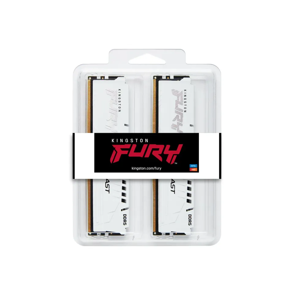 KINGSTON 64GB 5200MT/s DDR5 CL40 DIMM (Kit of 2) FURY Beast White XMP