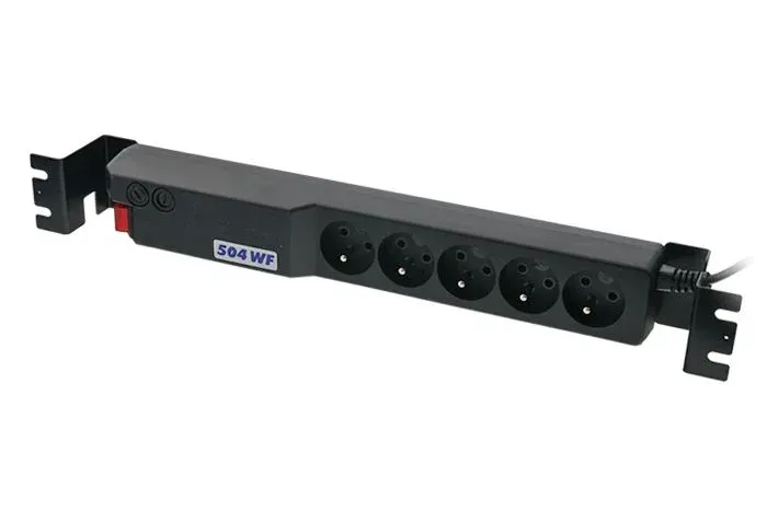 19" napáj.pan.Acar 504WF 5x220V-3m black+přep.ochr