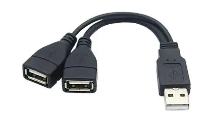 PremiumCord USB 2.0 kabel A/Male to A/Female (data+nabíjení) + A/Female (nabíjen