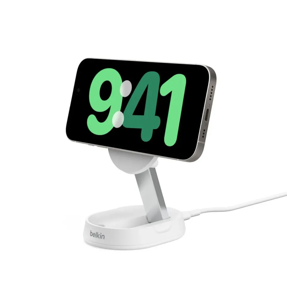 Belkin BOOST CHARGE PRO Qi2 15W Magnetický nabíjecí stojan, konvertibilní, bílá