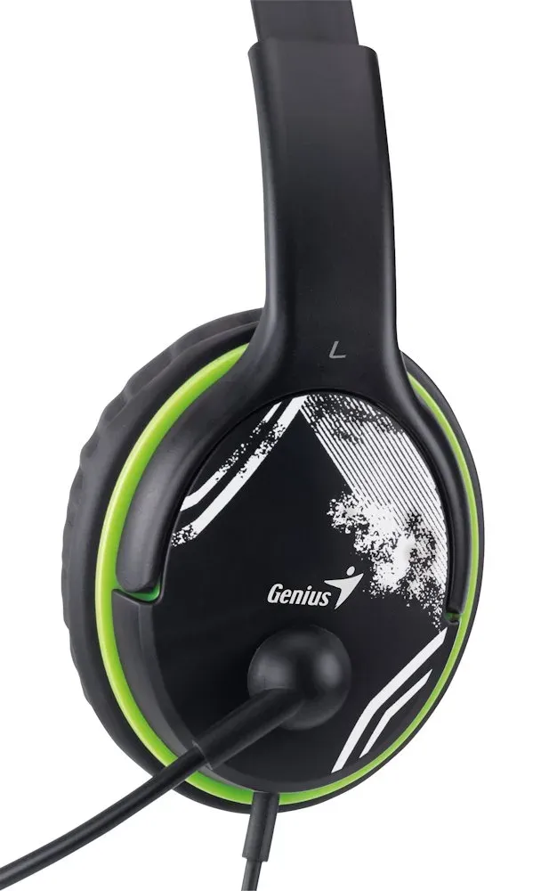 GENIUS headset HS-400A, 2x 3,5 jack, redukce na single jack