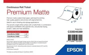 EPSON Premium Matte Ticket - ROLL: 80mm x 50m