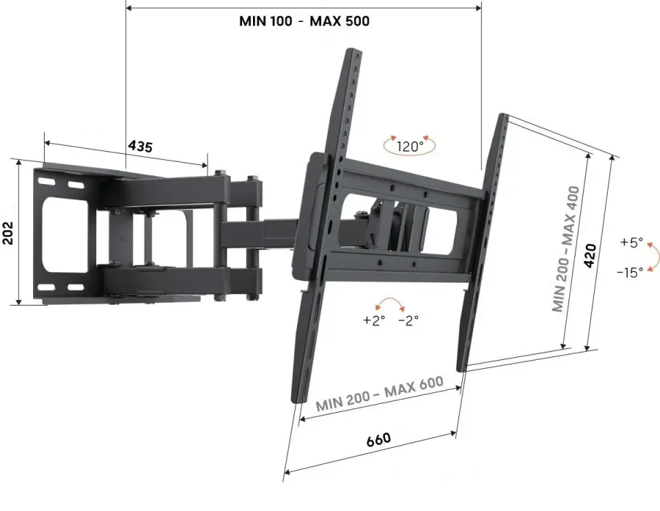 Vogel's UP 6053, dvojité rameno pro TV 40-80", 45 kg, VESA do 600x400