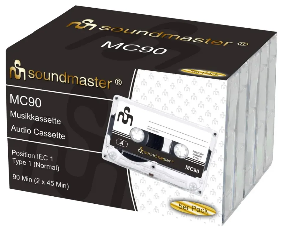 Soundmaster audiokazeta MC90/ 90min/ 5-ti pack