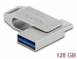 Delock Flash disk USB 3.2 Gen 1, USB-C + Typ-A, 128 GB - kovový kryt