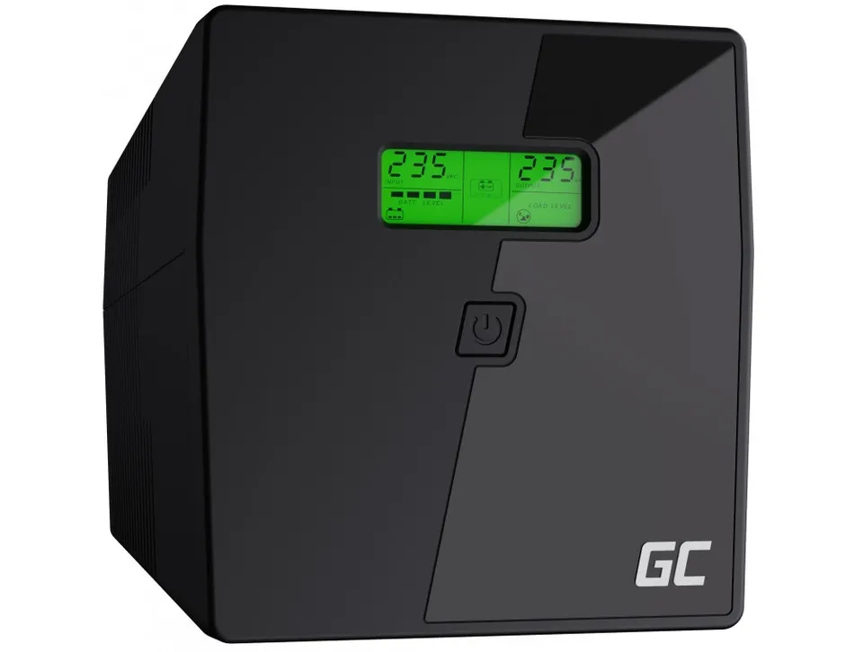 Green Cell Nepřerušitelný zdroj napájení UPS 1000VA 600W s LCD displejem | VERZE