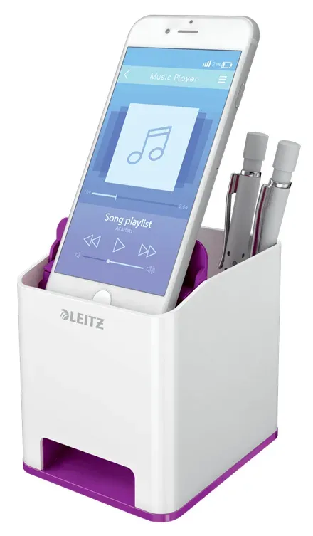 LEITZ Stojánek na tužky WOW hudební, bílá/fialová