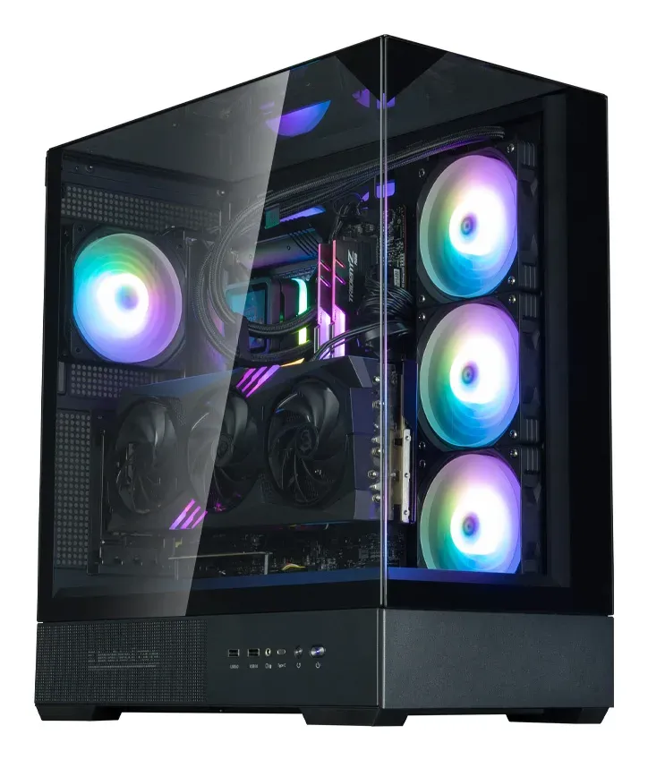 Zalman skříň P40 Prism Plus / midT / 4x120mm ARGB fan / 2xUSB 3.0 / USB-C / panoramatická / černá