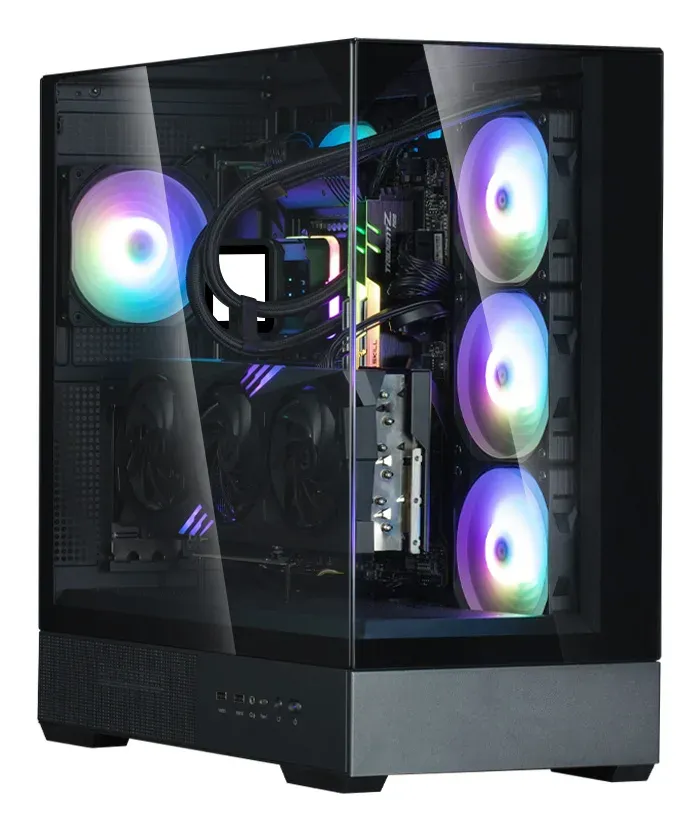 Zalman skříň P40 Prism Plus / midT / 4x120mm ARGB fan / 2xUSB 3.0 / USB-C / panoramatická / černá