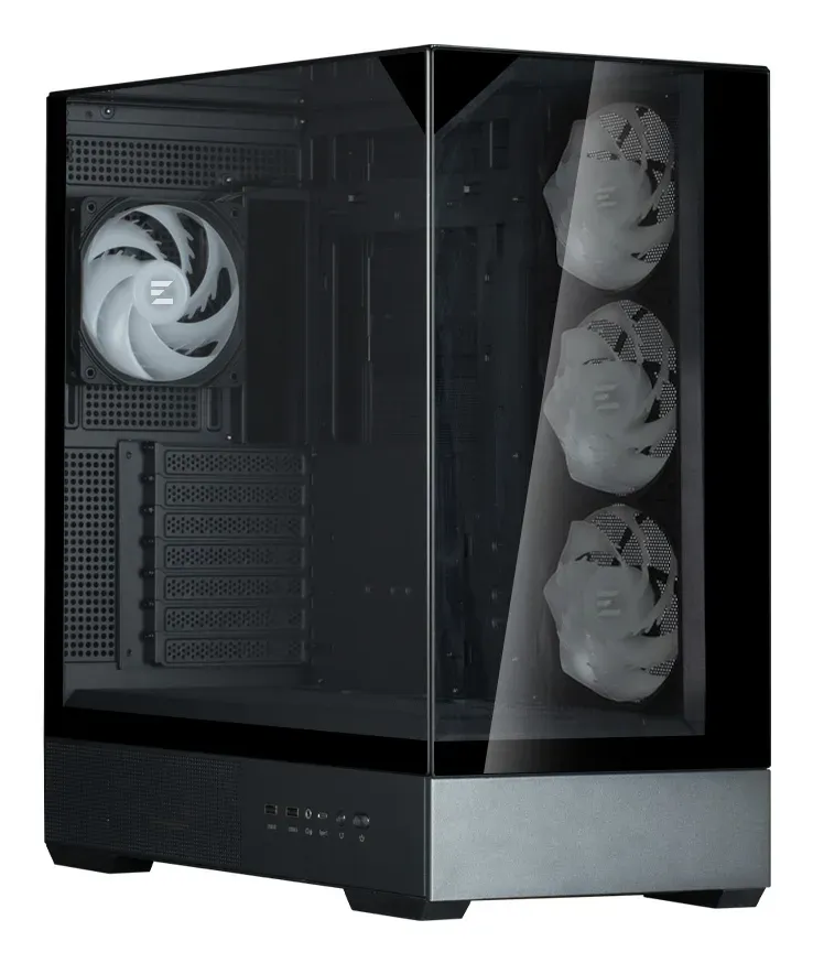 Zalman skříň P40 Prism Plus / midT / 4x120mm ARGB fan / 2xUSB 3.0 / USB-C / panoramatická / černá