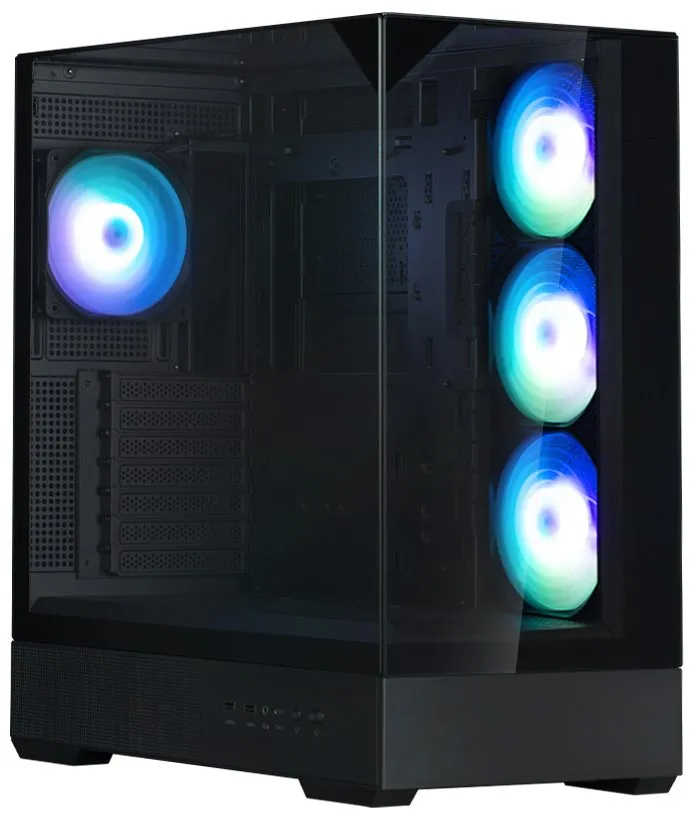 Zalman skříň P40 Prism Plus / midT / 4x120mm ARGB fan / 2xUSB 3.0 / USB-C / panoramatická / černá