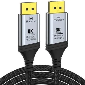 PremiumCord 8K Optický DisplayPort 1.4 přípojný kabel M/M, zlacené zastříknuté k (kport14-25)