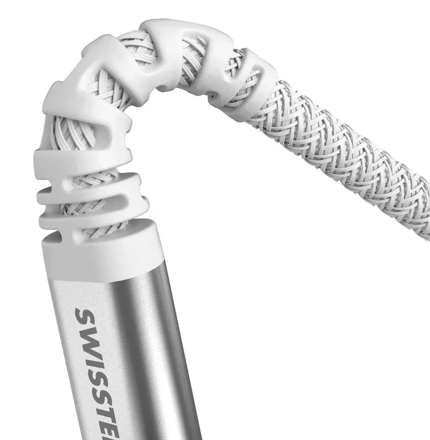 SWISSTEN DATOVÝ KABEL KEVLAR USB-C / USB-C 1,5 M BÍLÝ