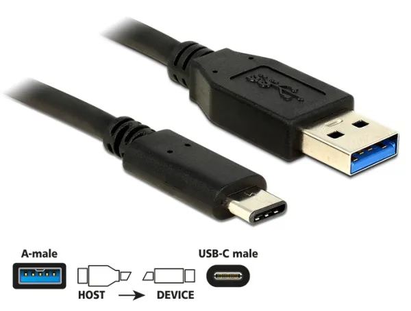 Delock Kabel SuperSpeed USB 10 Gbps (USB 3.1, Gen 2) Typ A samec > USB Type-C sa (83869)