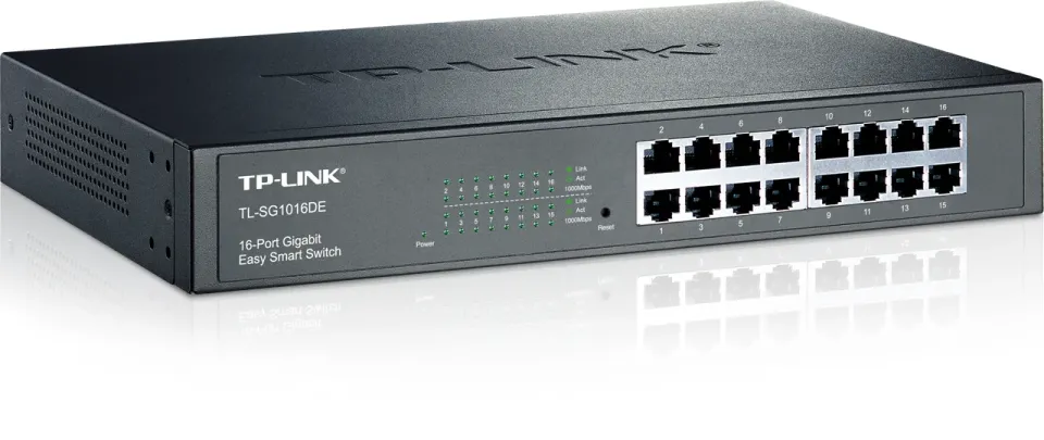TP-LINK TL-SG1016DE GBit Easy Smart switch, 16port 16x 10/100/1000 Mbs, 16port, desktop