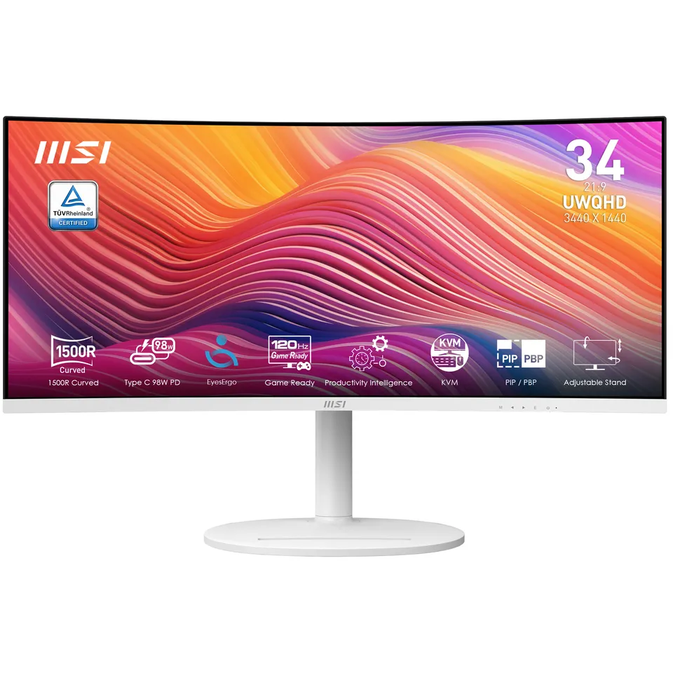 MSI monitor Modern MD342CQPW, 34" VA zakřivený /3440x1440 (UWQHD)/120Hz/1ms/2 x