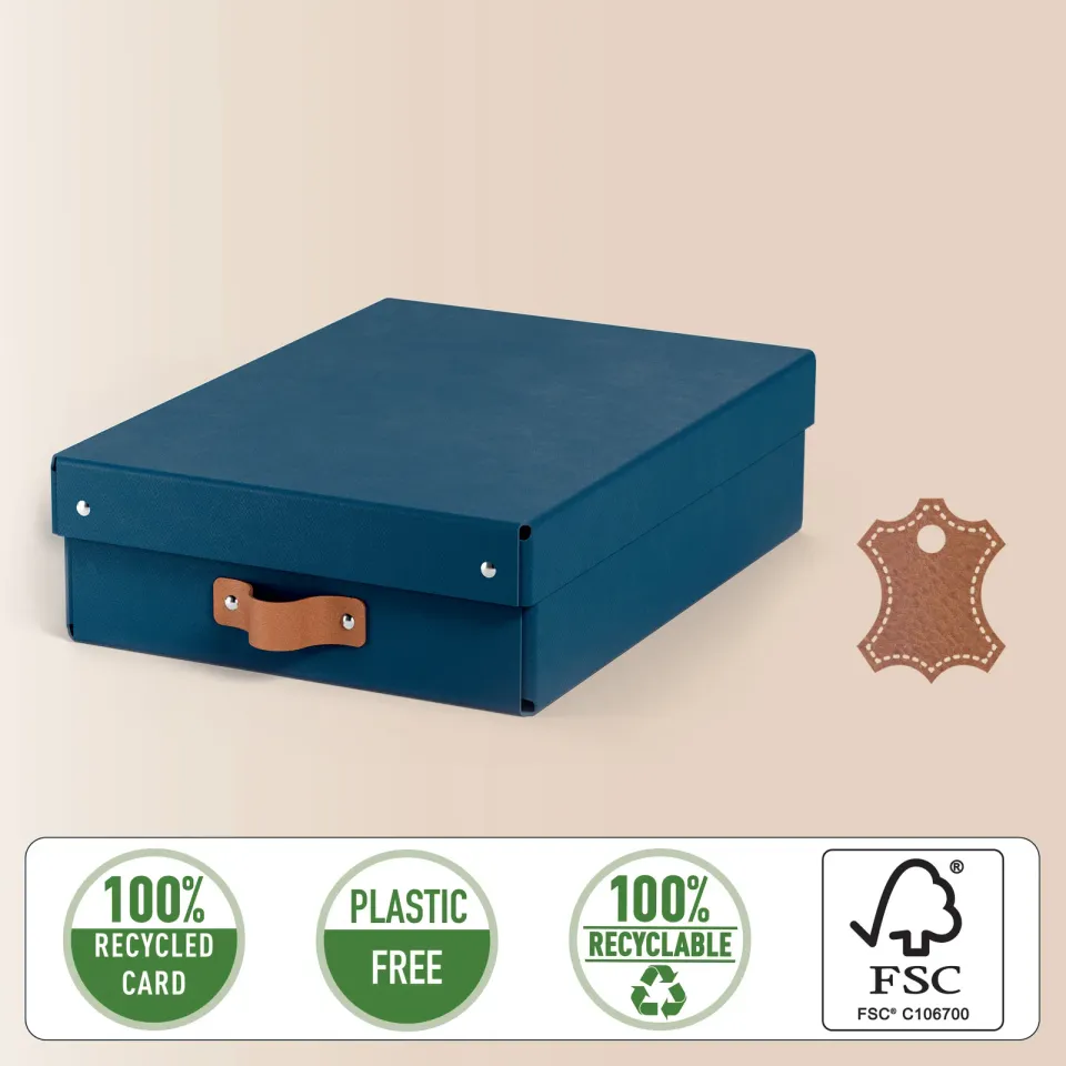 LEITZ úložný box, karton, velikost M nízký, 2 ks námořnická modrá