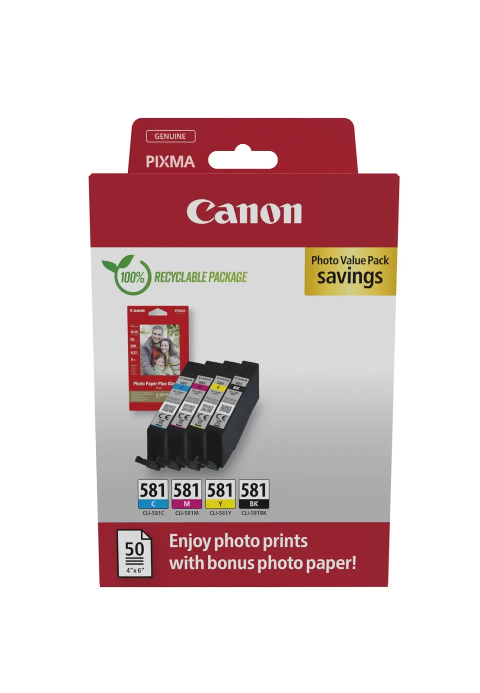 Canon cartridge INK CLI-581 BK/C/M/Y PHOTO VALUE / 4x5,6ml